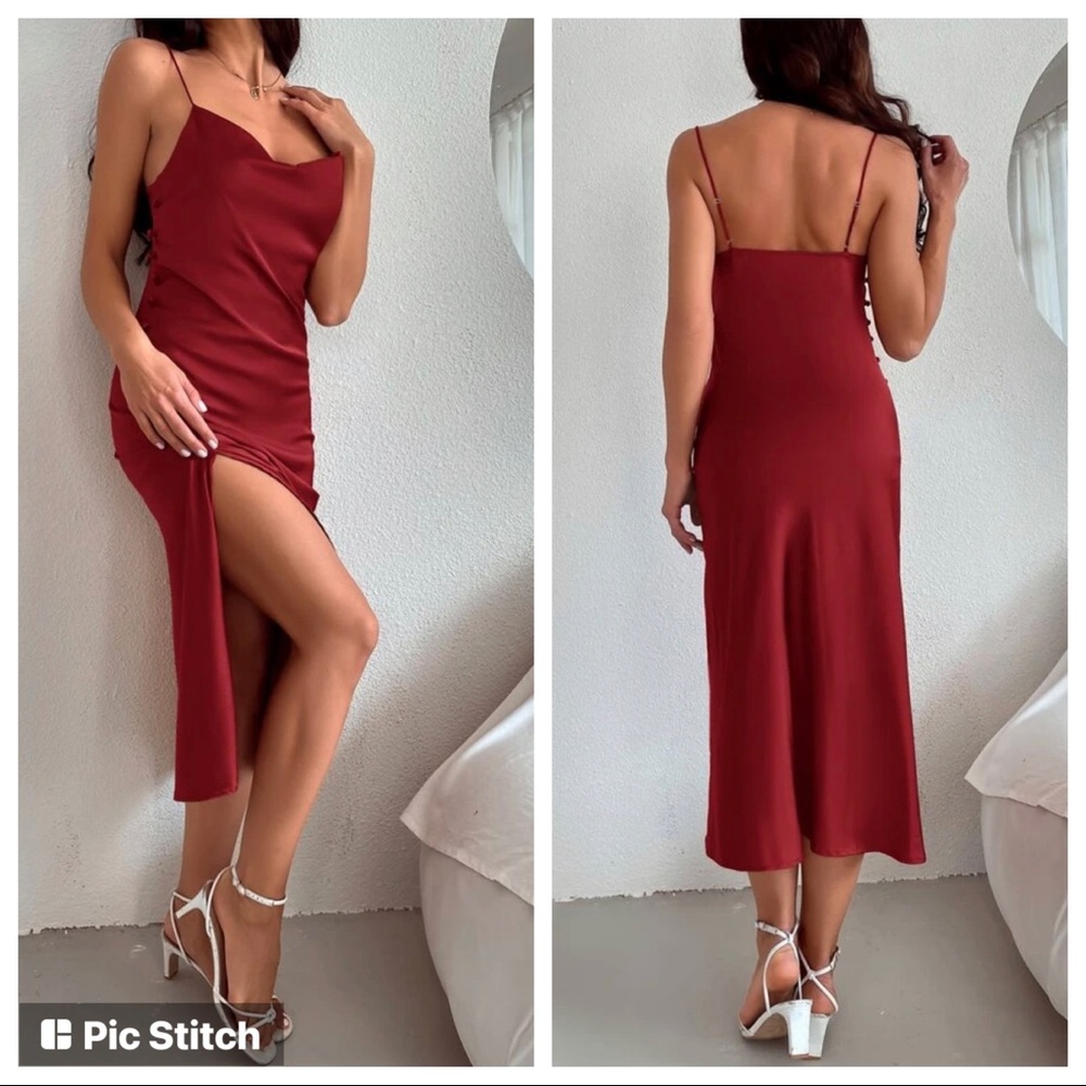 SHEIN | Split Side Backless Cami Dress